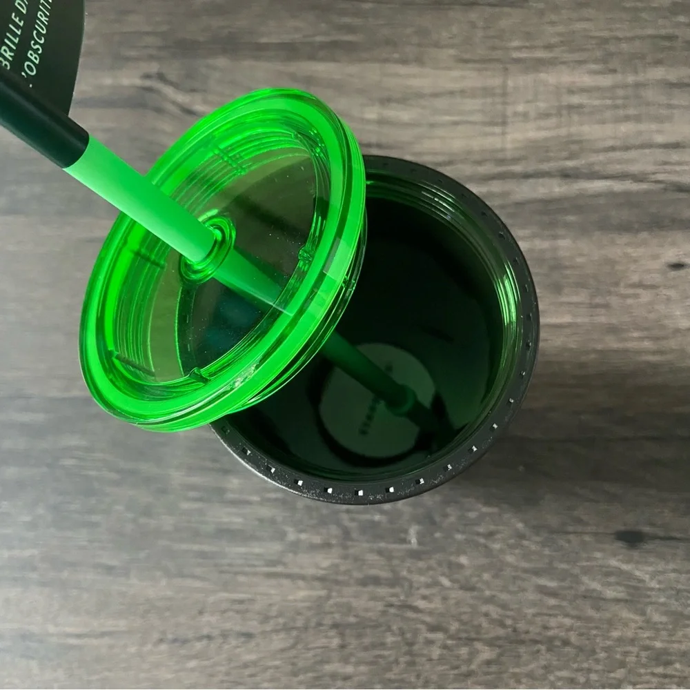 Starbucks Limited Edition Halloween NWT Glow in The Dark Lime Green Tumbler 12oz